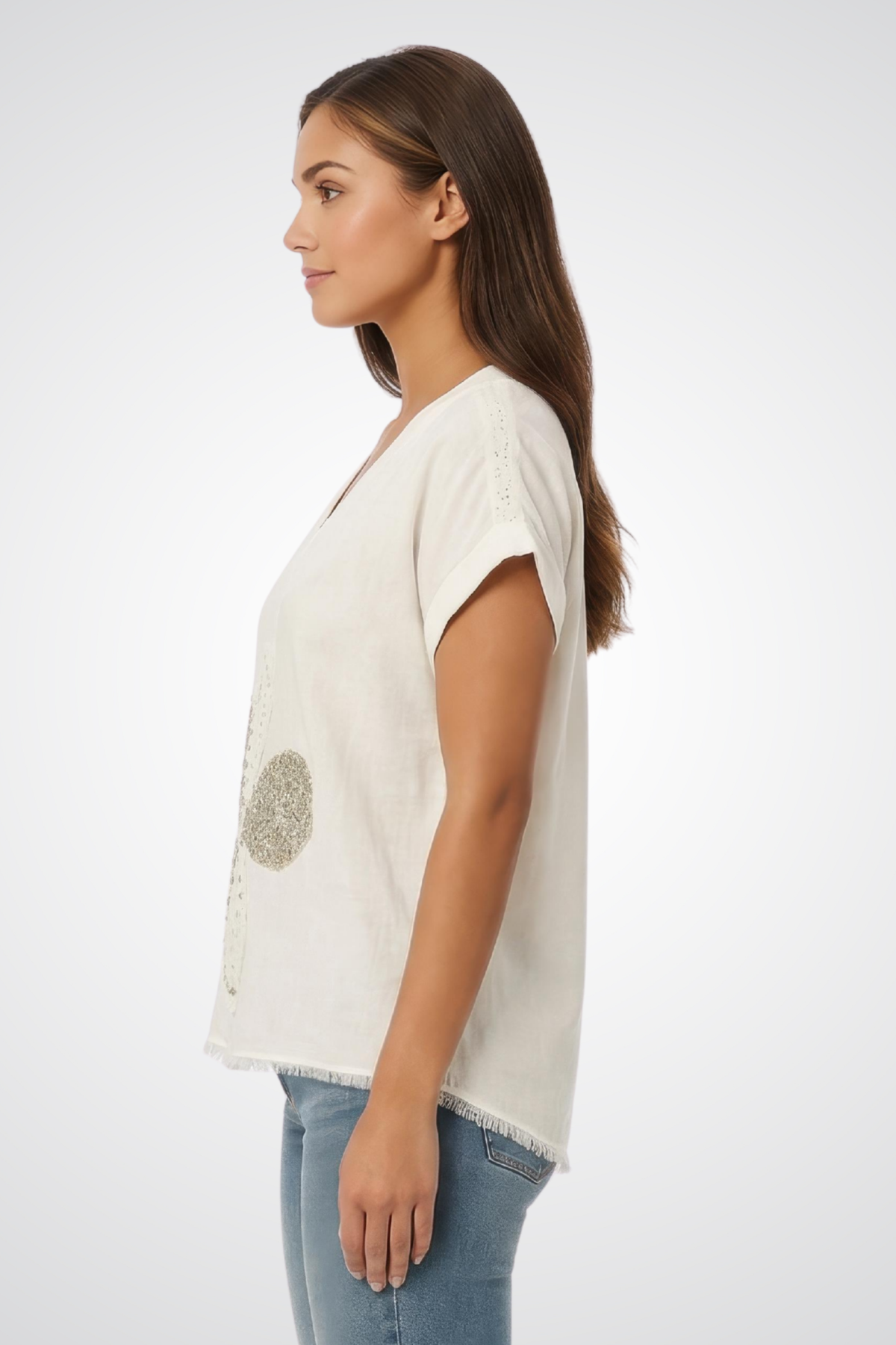 Eternelle Floral V-Neck Top - Style 4-SS26173-9