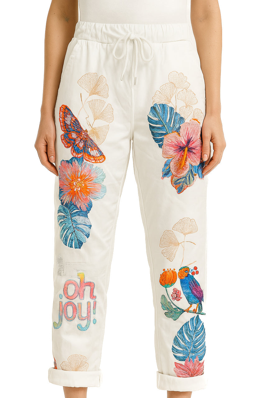 Eternelle Tropical Print Pants - Style 4-SS26248-9
