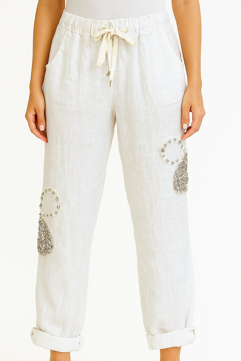 Eternelle Pull-On Floral Pants - Style 5-SS26127-4
