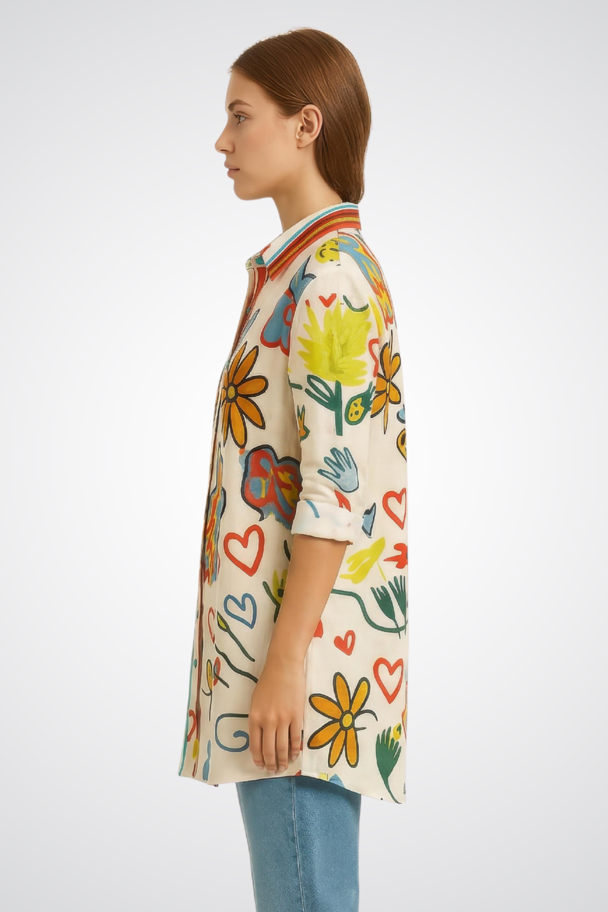 Eternelle Button-Front Multicolor Blouse - Style 5-SS26234-9