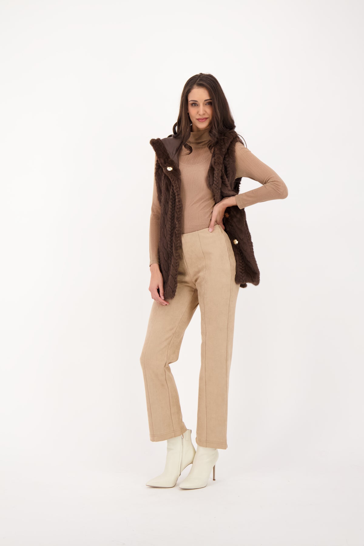 Spanner Hooded Vest With Leather Tie - Style 526815T