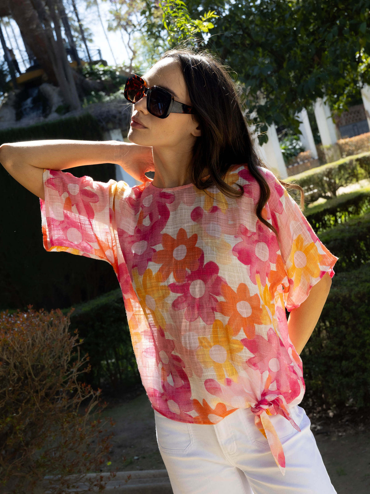 Charlie B Printed Gauze Dolman Blouse - Style C4403DD-274C