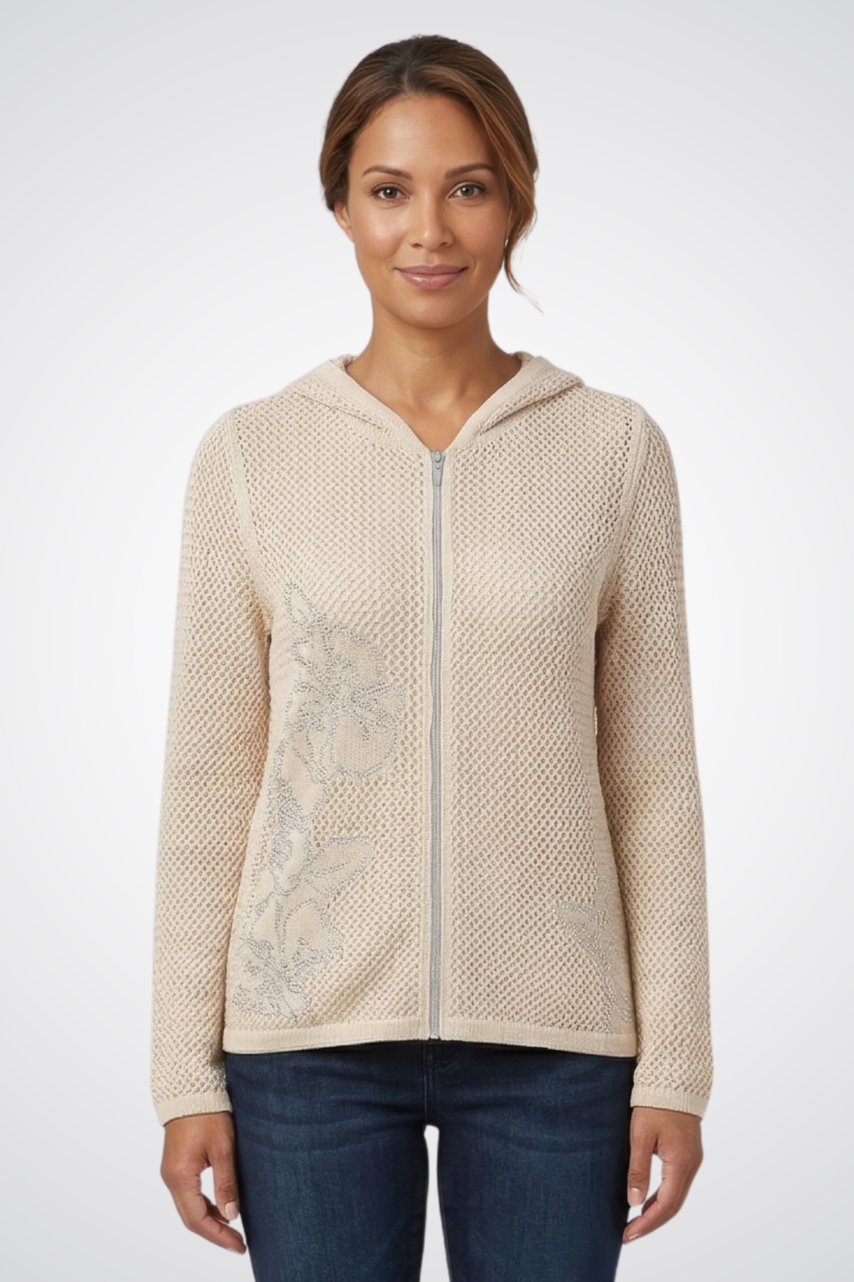 Dolcezza Hooded Zip-Front Top - Style 26302