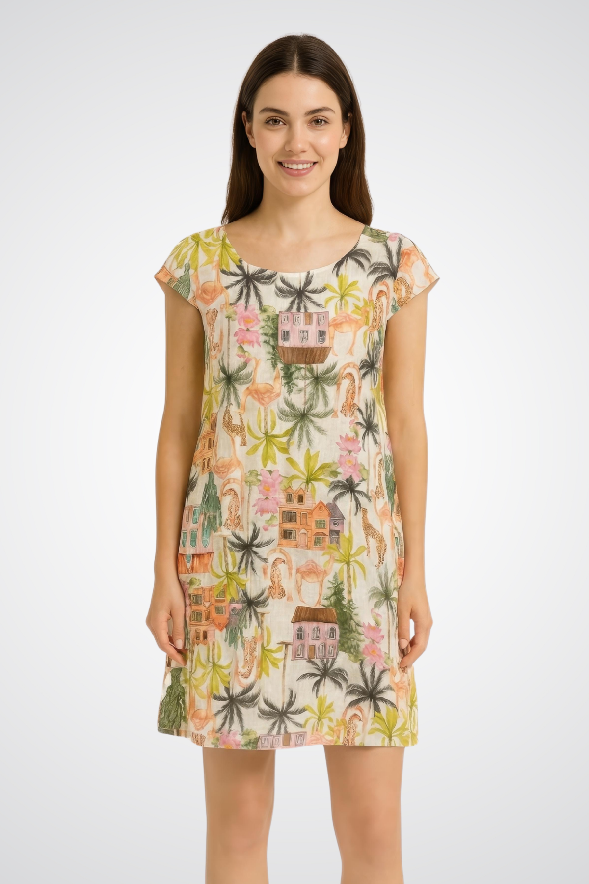 Eternelle Tropical Short-Sleeve Dress - Style 5-SS26208-9