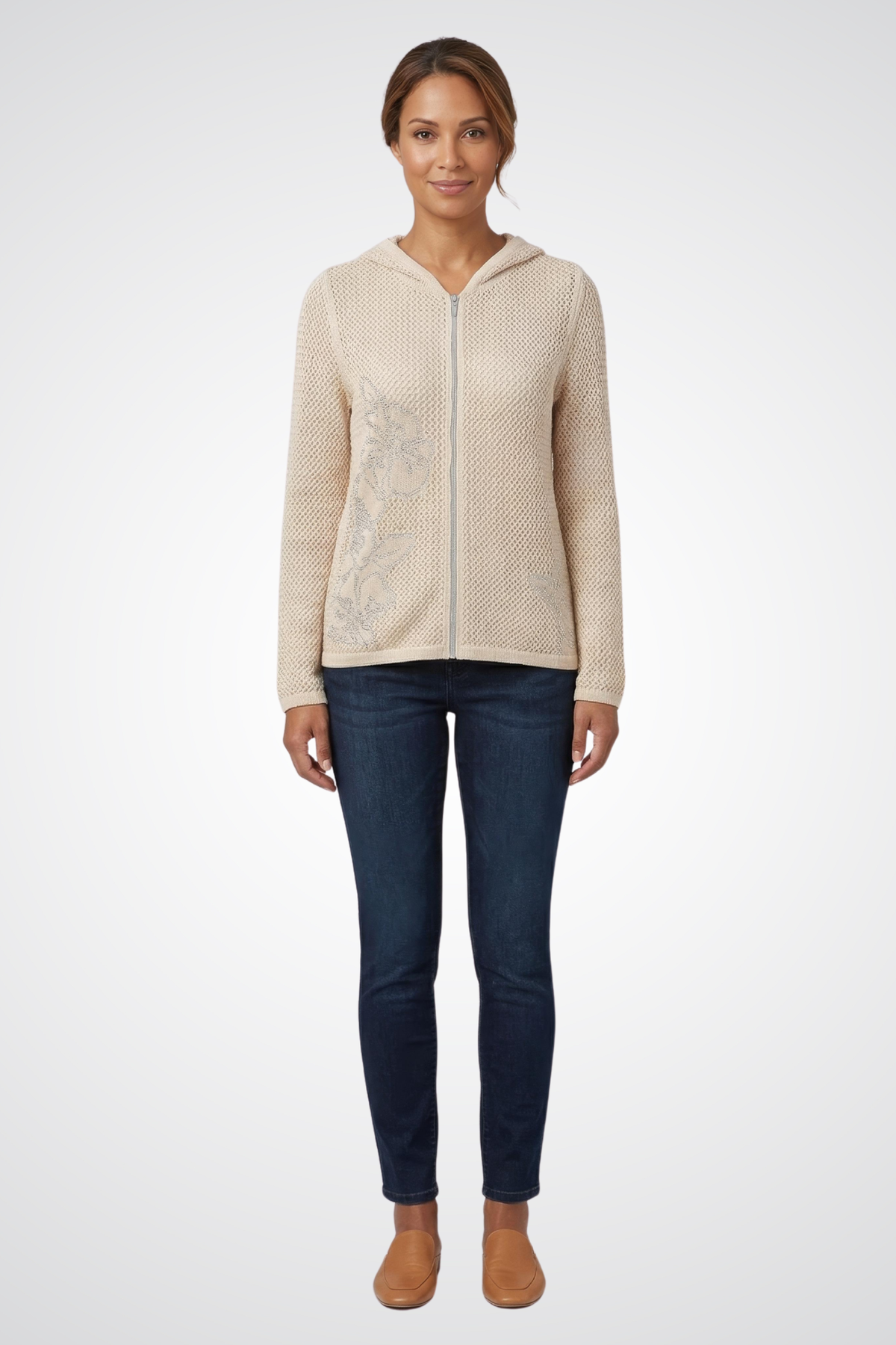 Dolcezza Hooded Zip-Front Top - Style 26302