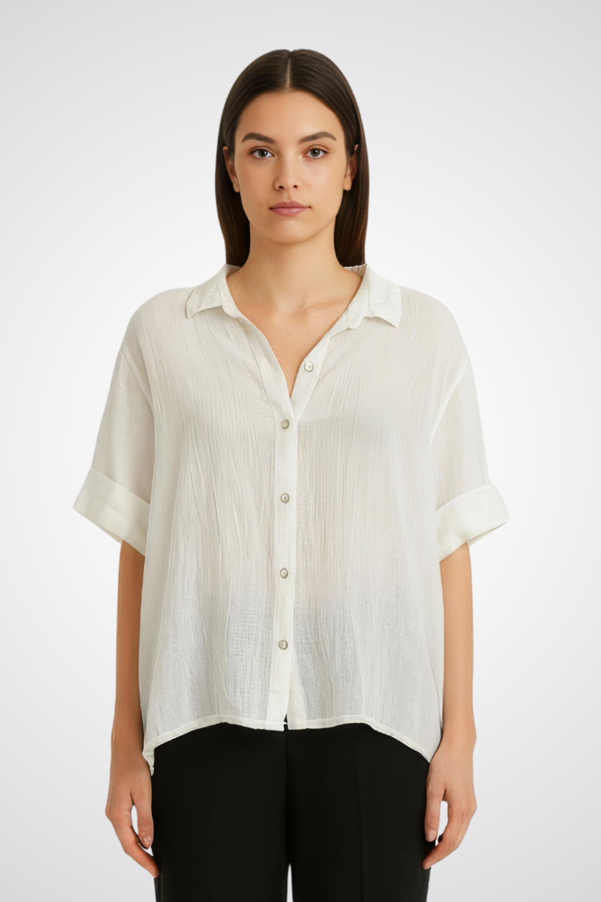 Eternelle Short-Sleeve Button-Front Top - Style 4-SS26200-9