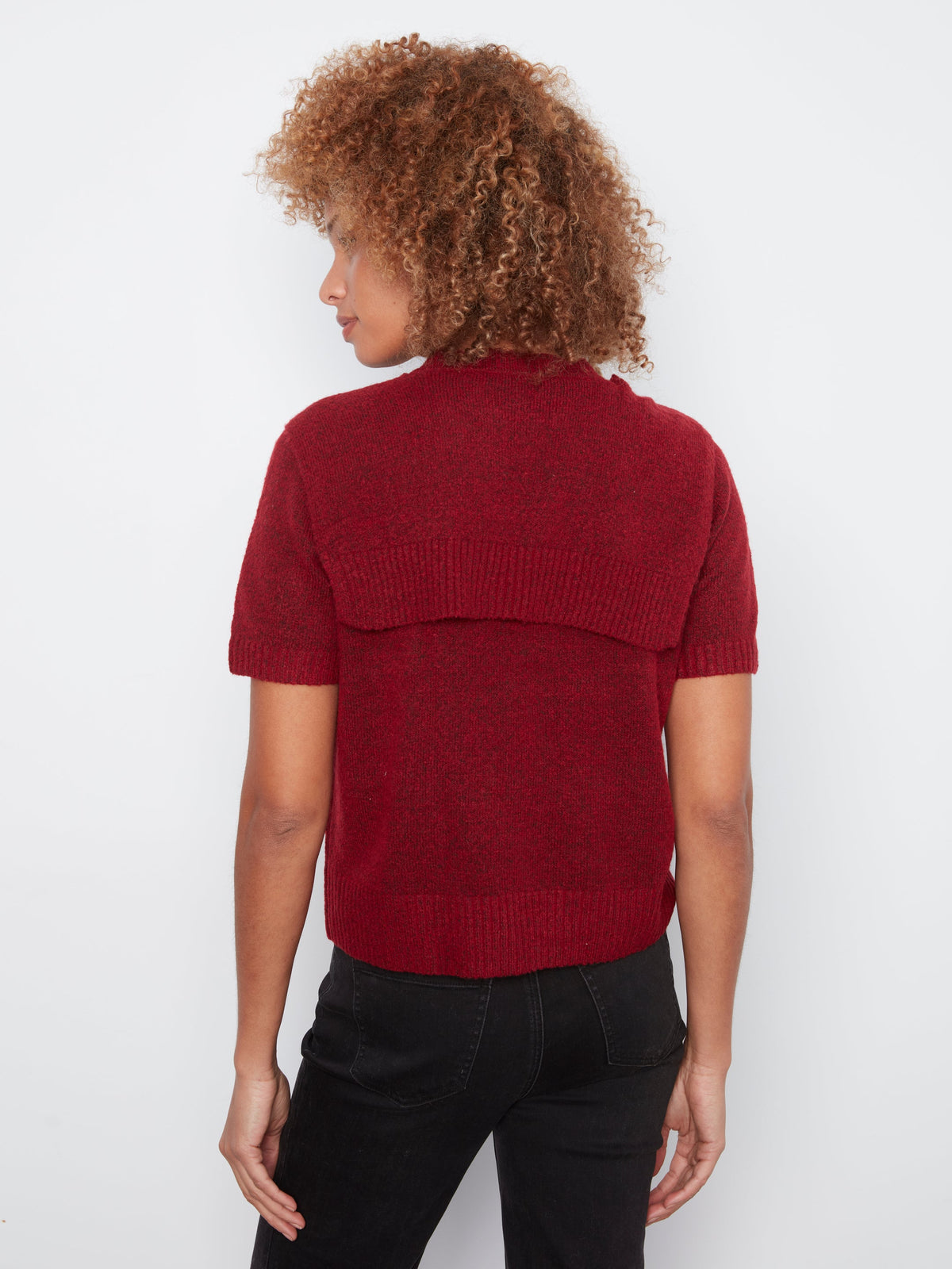 Charlie B Crew Neck Sweater With Front Tie - Style C2069-690C