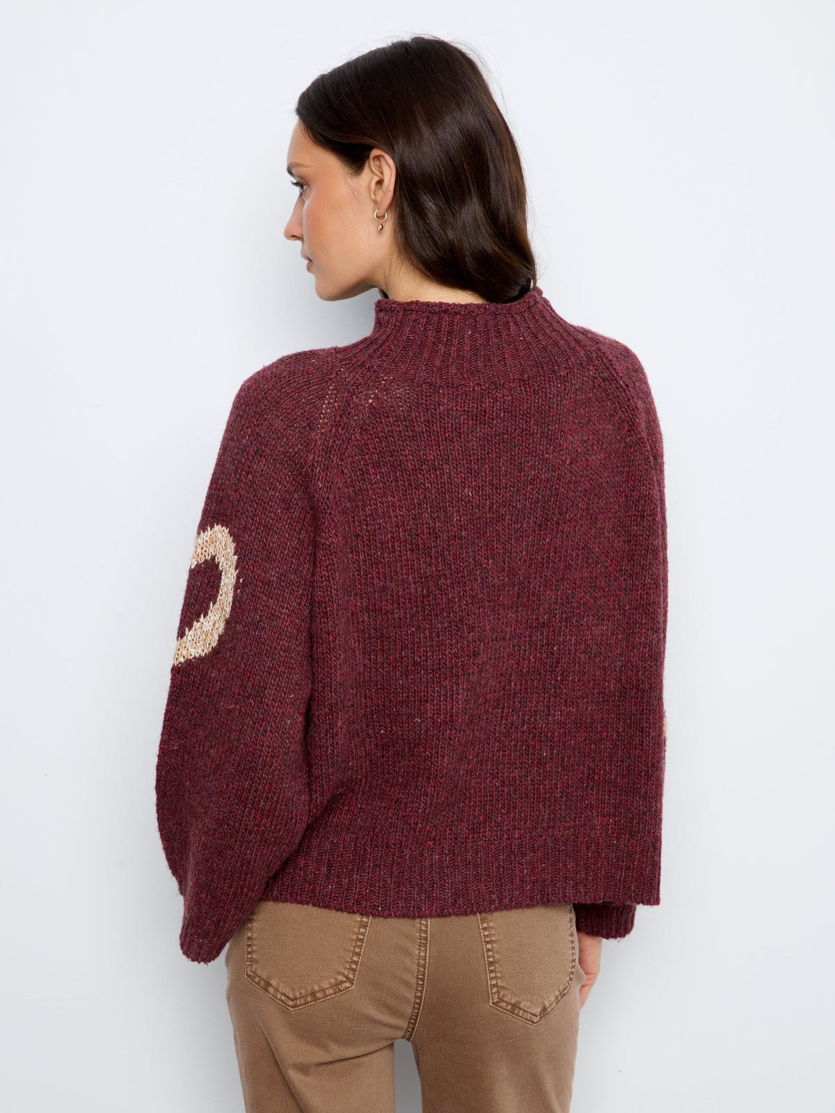 Charlie B Heart Mock Neck Knit Sweater - Style C2071-365C