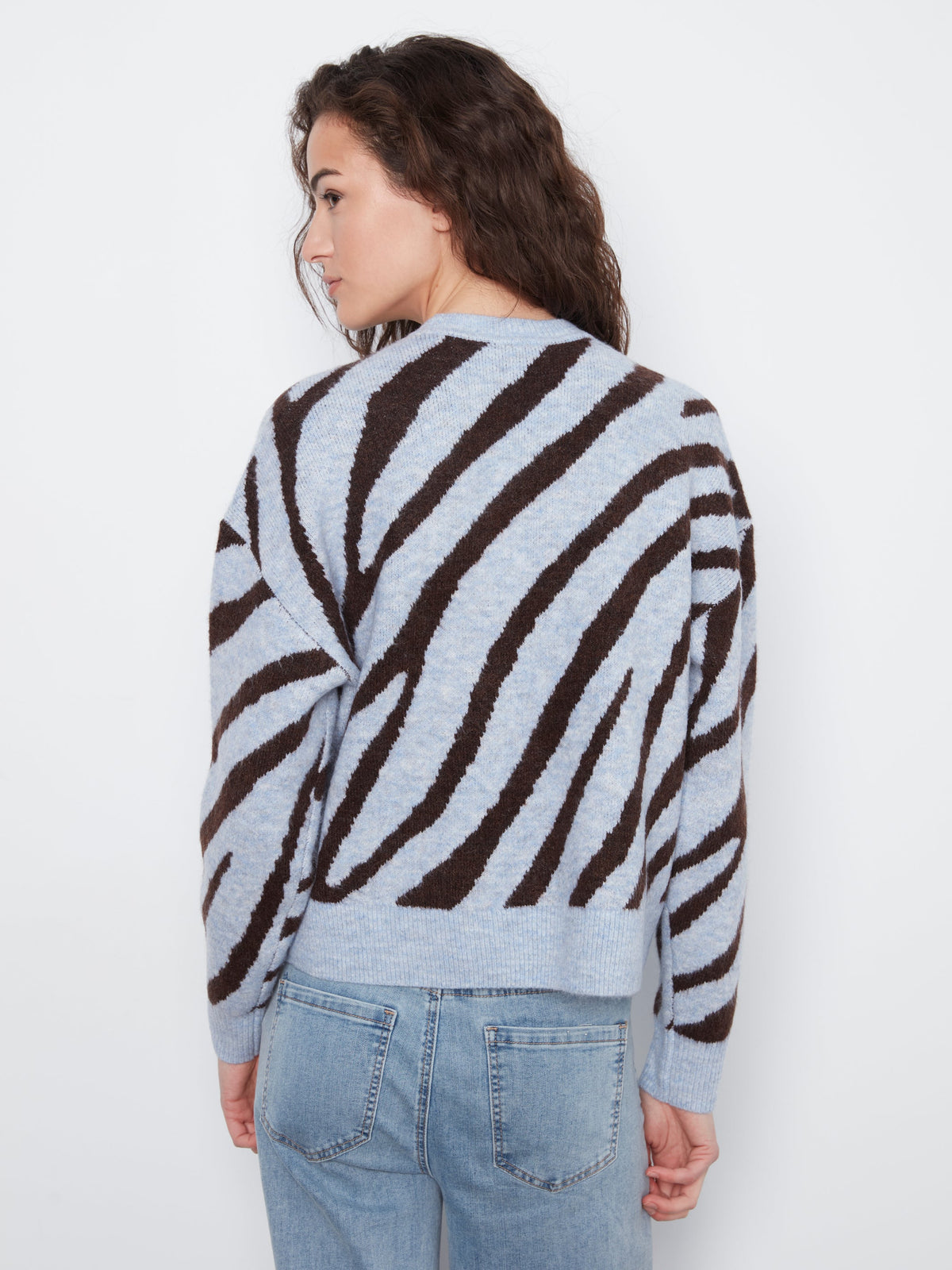 Charlie B Animal Print Knit Sweater - Style C2153-721C