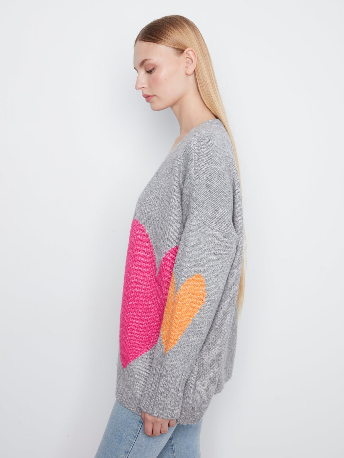 Charlie B Heart Open Front Cardigan - Style C2168-813C