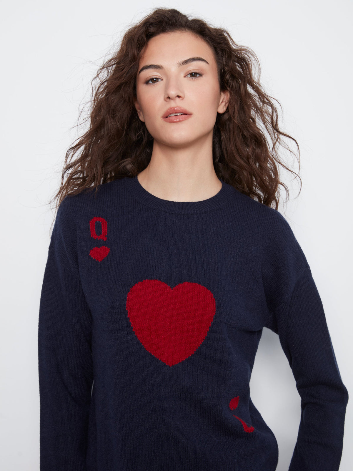 Charlie B Queen Of Hearts Crew Neck Sweater - Style C2526QR-464A