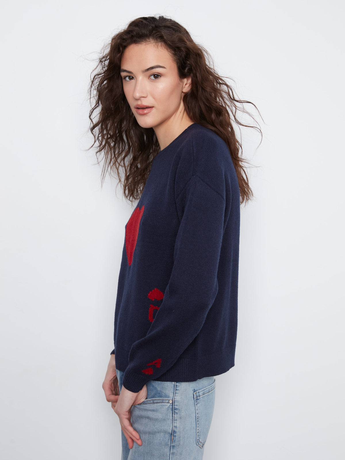 Charlie B Queen Of Hearts Crew Neck Sweater - Style C2526QR-464A