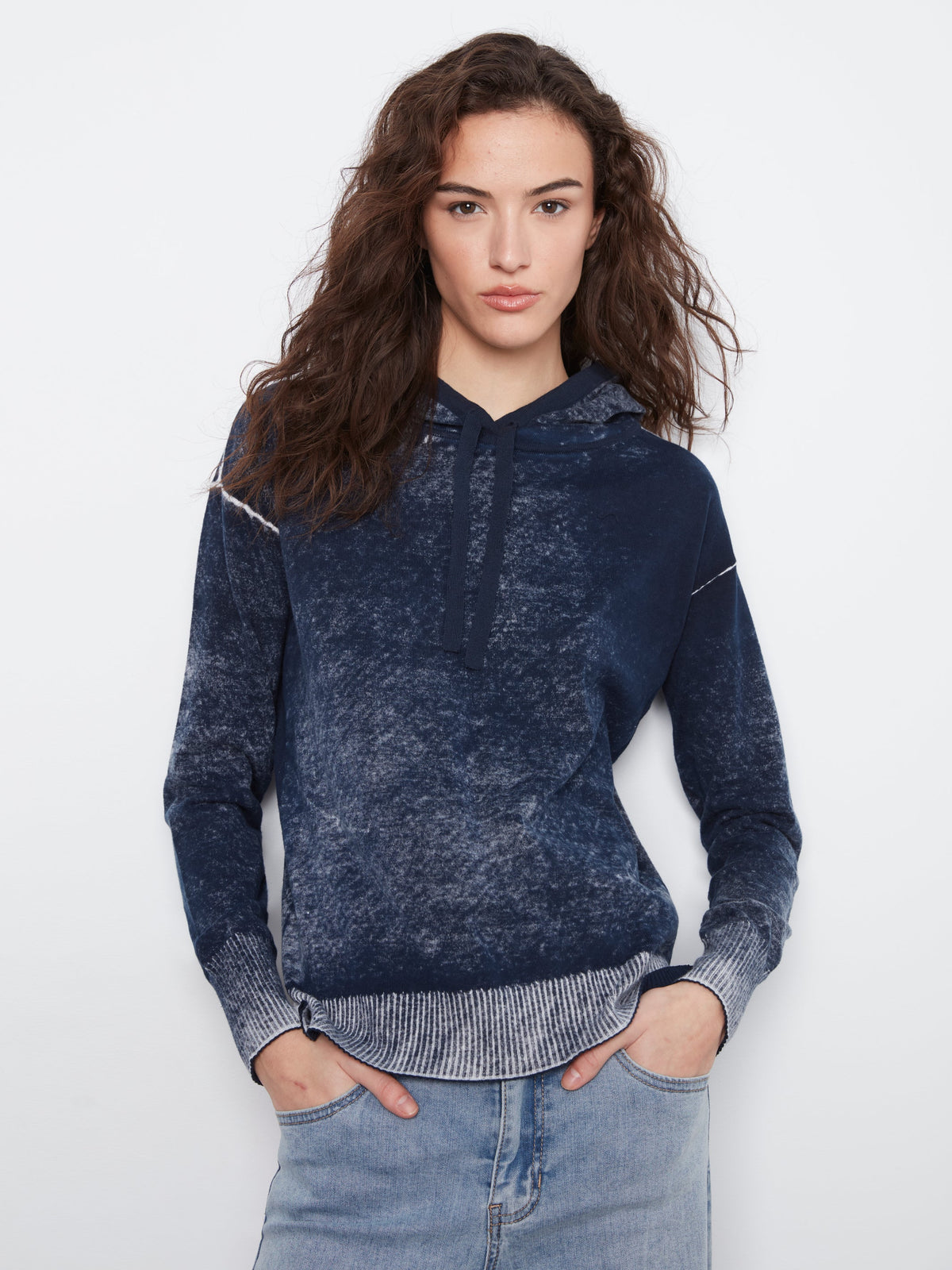 Charlie B Reverse Printed Hoodie Sweater - Style C2616RP-261B