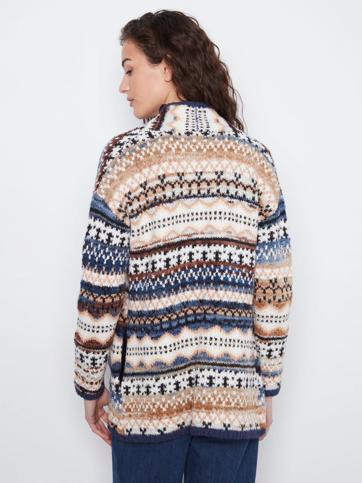 Charlie B Long Jacquard Cardigan - Style C2934RP-646C