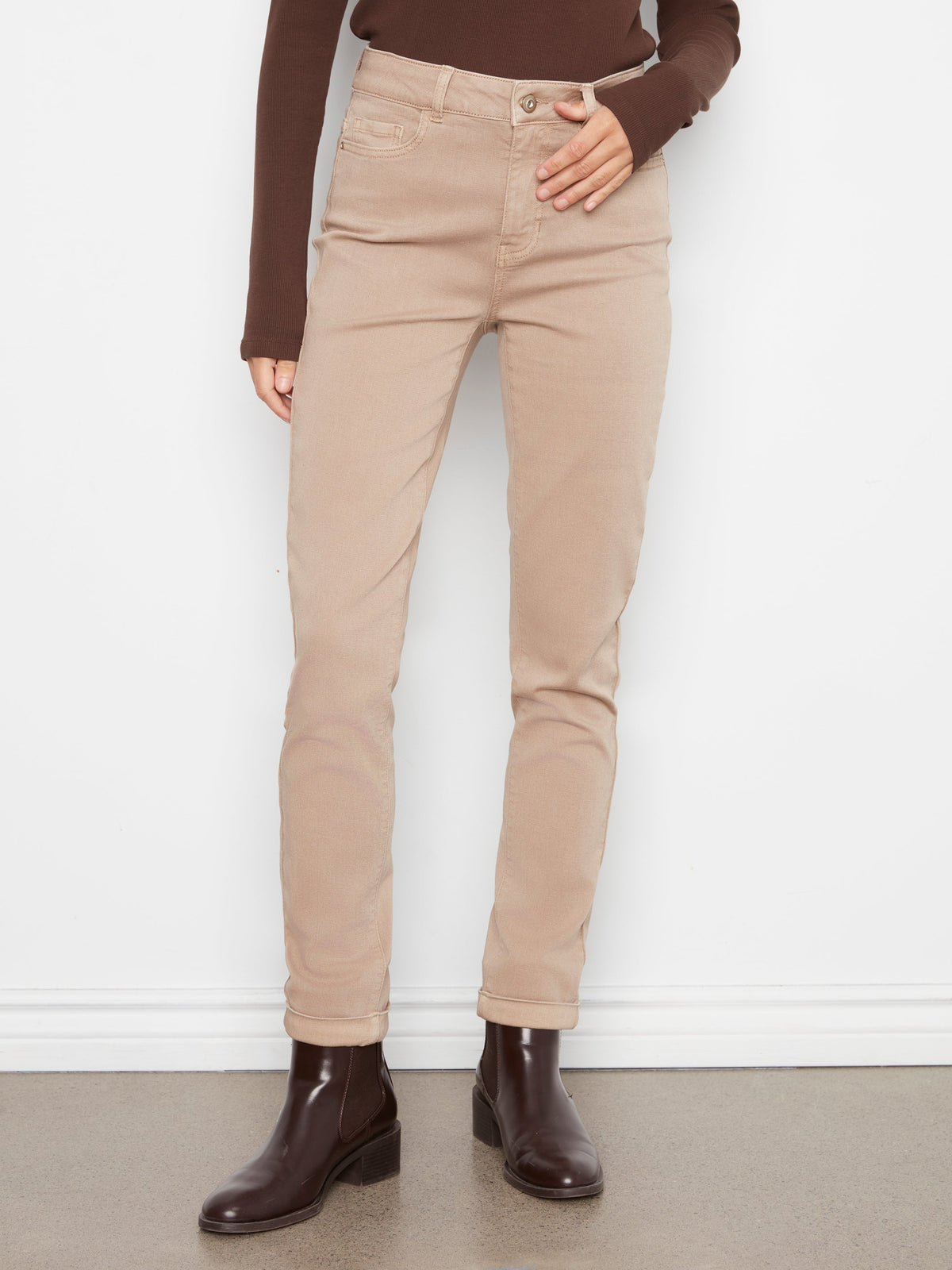 Charlie B Cuffed Hem Twill Jeans - Style C5309YR-188BA