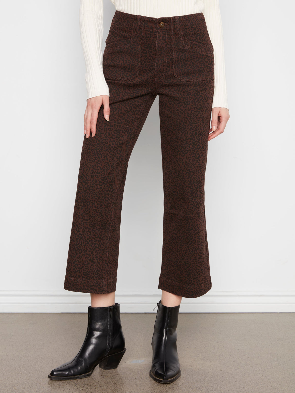 Charlie B Prntd Crop Wide-Leg Twill Pant - Style C5660RP-671C