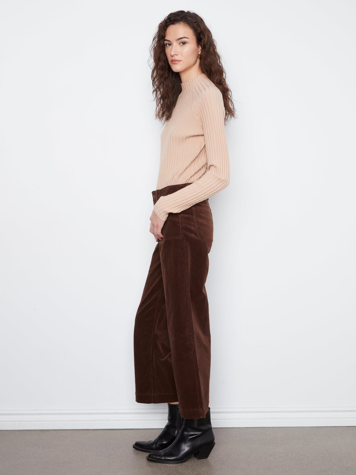 Carlie B Printed Crop Wide-Leg Twill Pant - Style C5660RR-660B