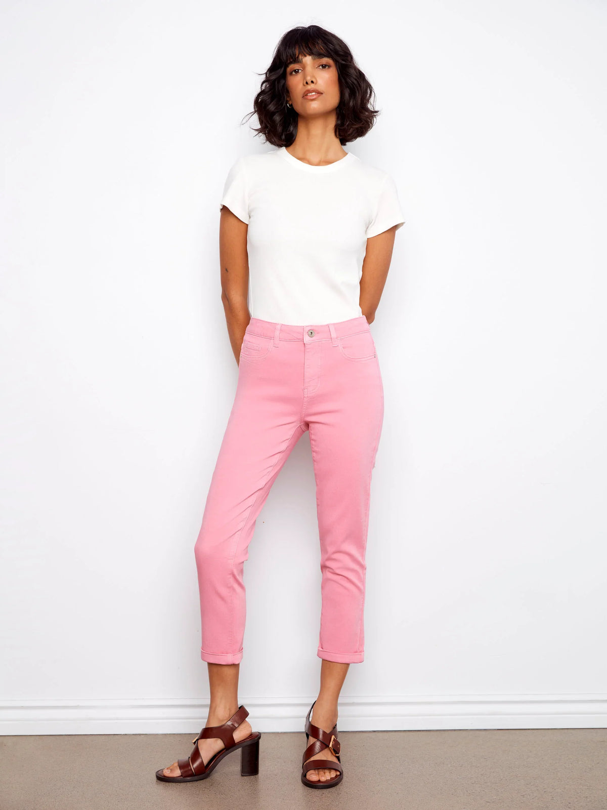Charlie B Slim-Leg Cropped Pants - Style C5770-626C