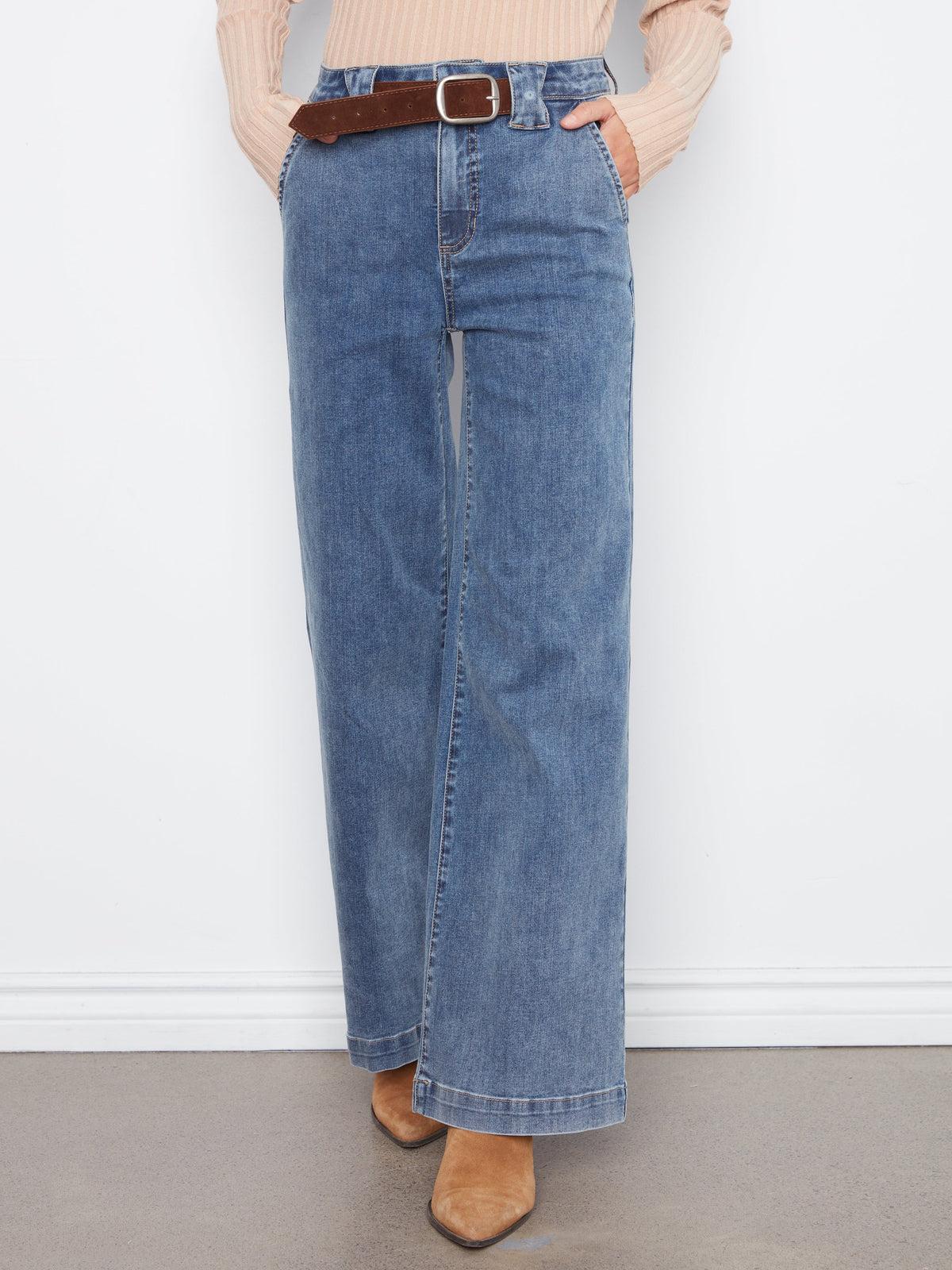 Charlie B Printed Crop Wide-Leg Twill Pant - Style C5807-431A
