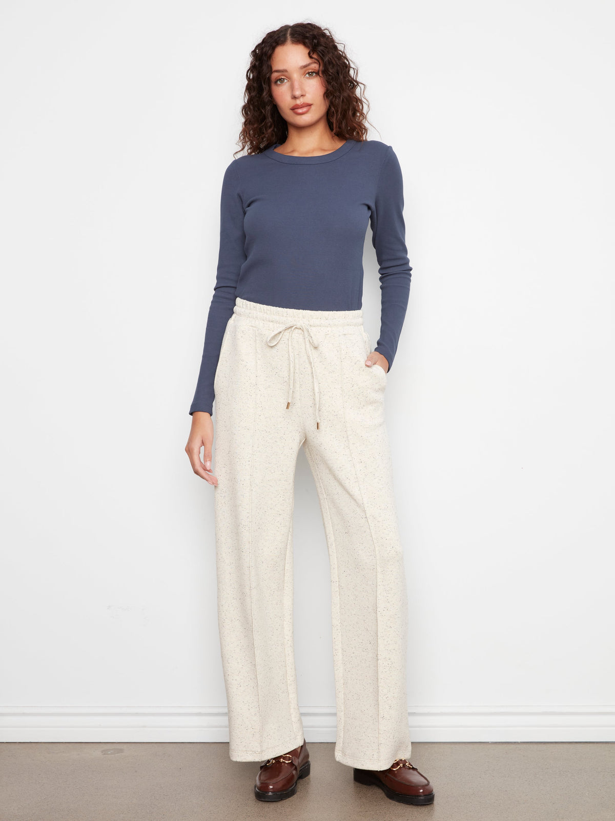 Charlie B Soft Scuba Wide Leg Jogger Pants - Style C5818-757C