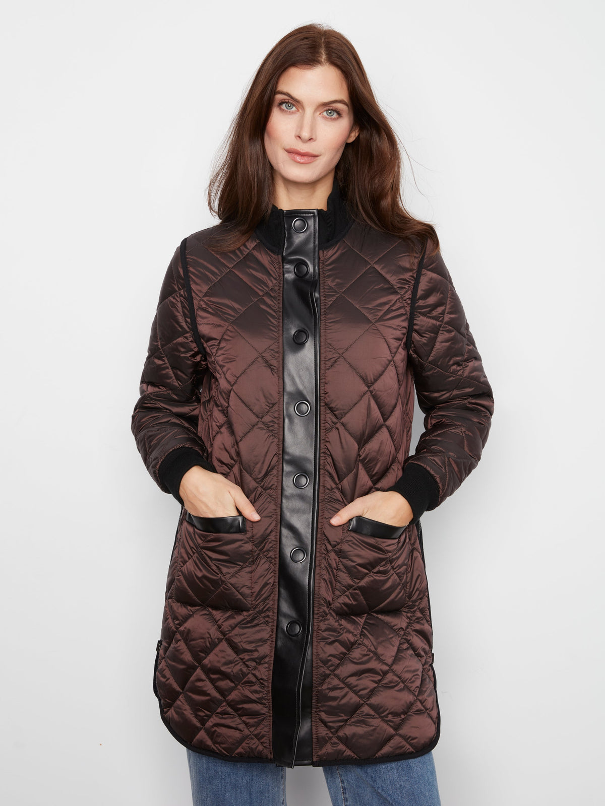 Charlie B Reversible Solid Puffer Jacket - Style Reversible