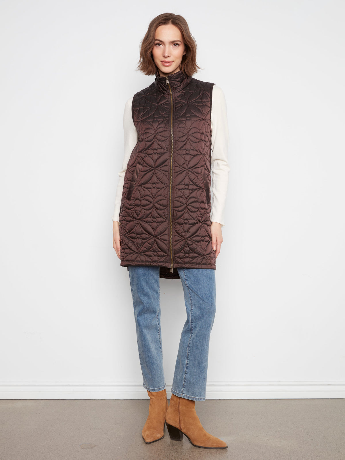 Charlie B Long Puffer Vest - Style C6426-135B
