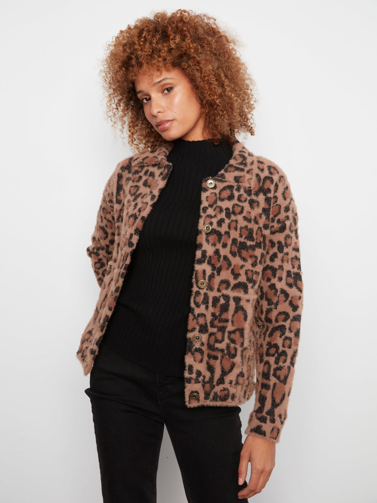 Charlie B Soft Jacquard Knit Jacket - Style C6432P-731C