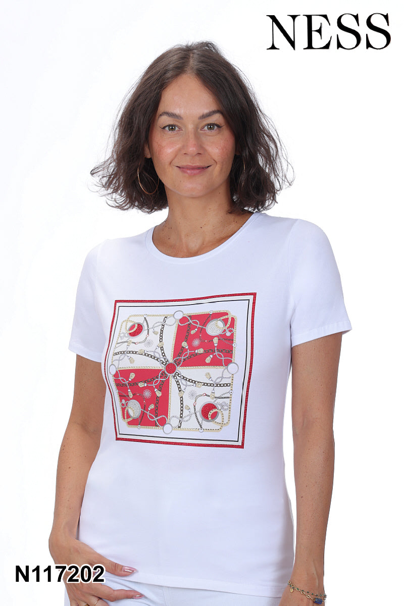 Ness Graphic Short-Sleeve Top - Style N117202