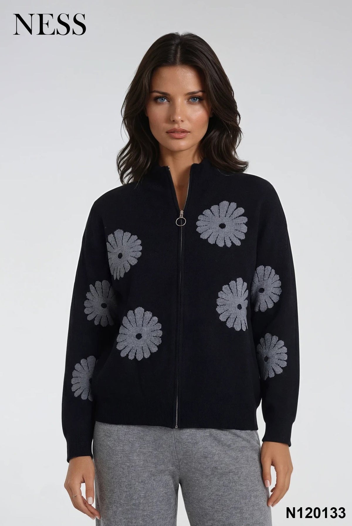 NESS Sweater With Flowers - Style N120133