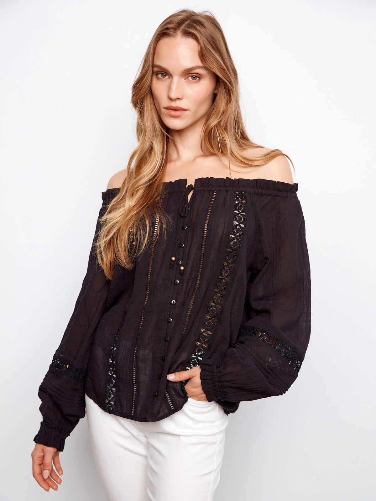 Charlie B Voile Cotton Blouse - Style C4642-472C