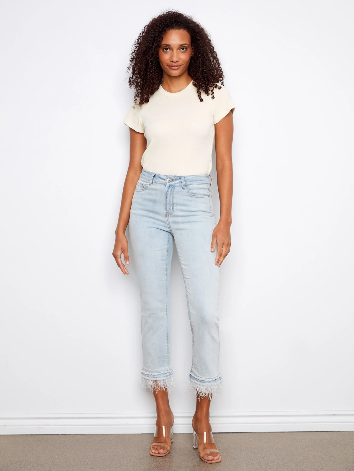 Charlie B Cropped Denim Flared Pants - Style C5758-431A