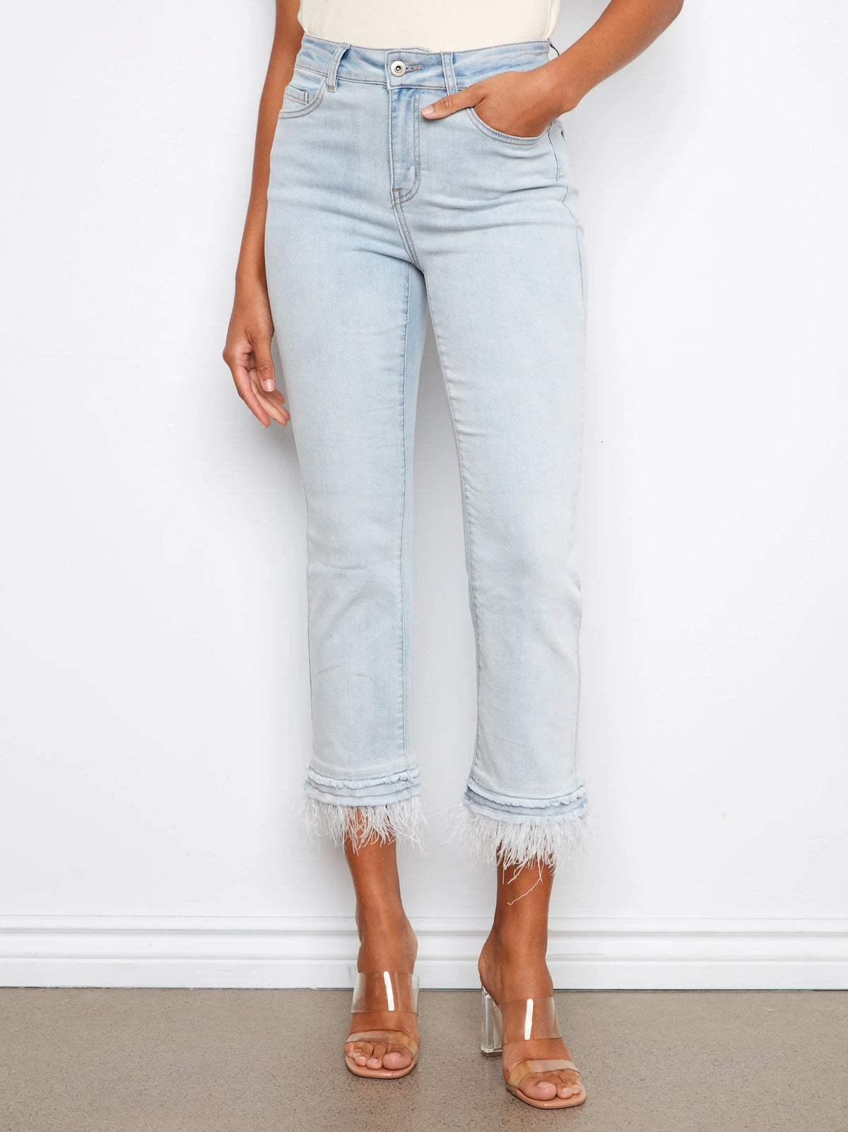 Charlie B Cropped Denim Flared Pants - Style C5758-431A