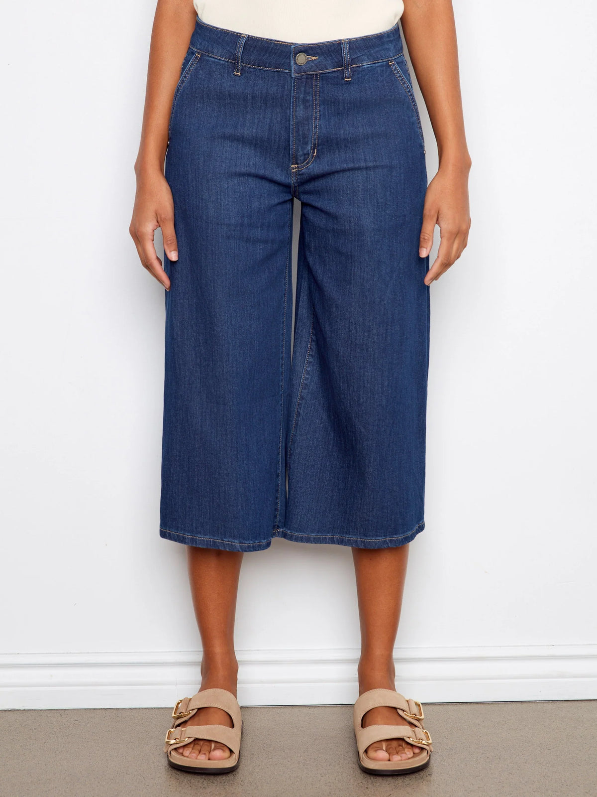 Charlie B Cropped Palazzo Jeans - Style C5761-300C