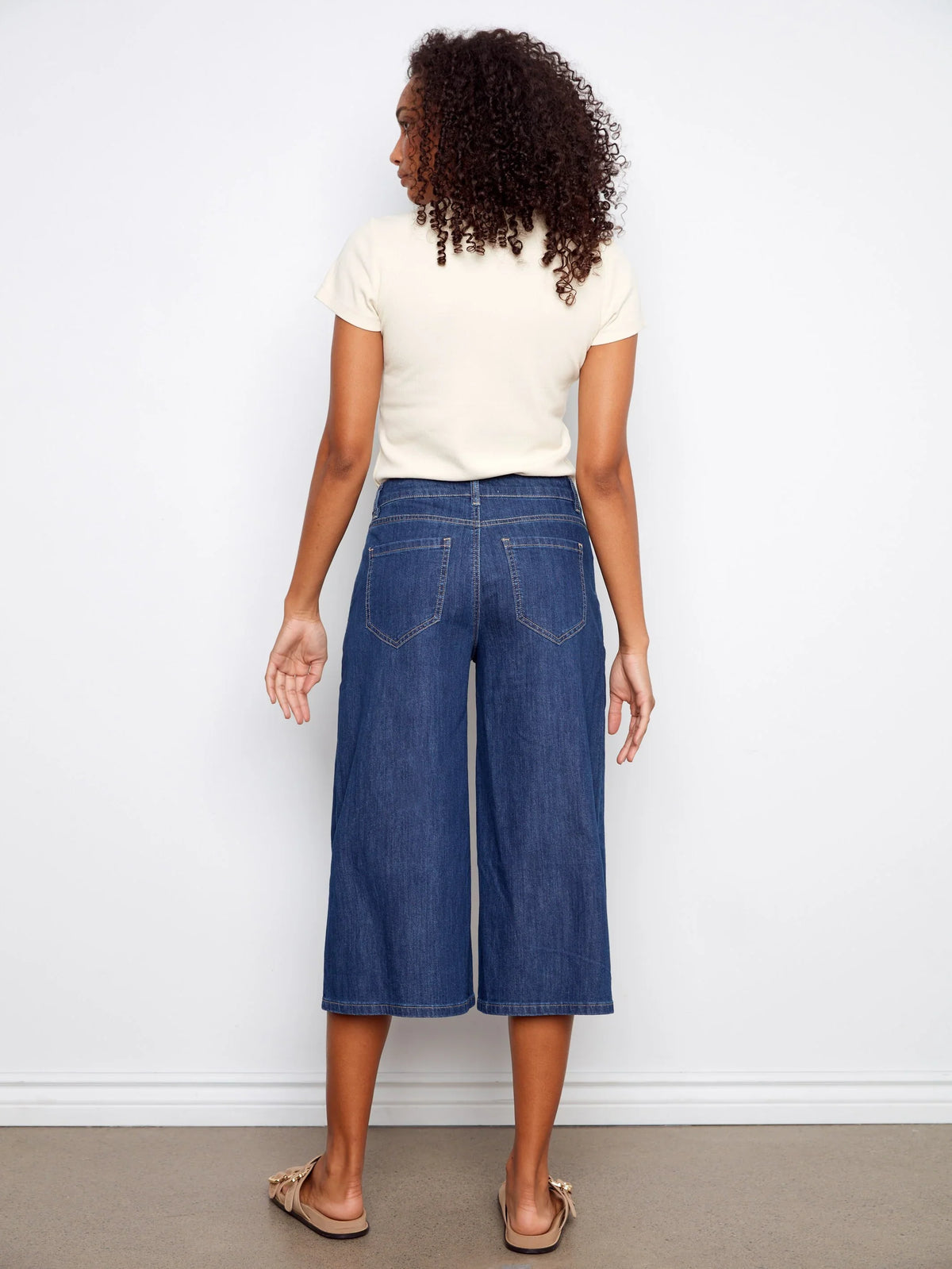 Charlie B Cropped Palazzo Jeans - Style C5761-300C