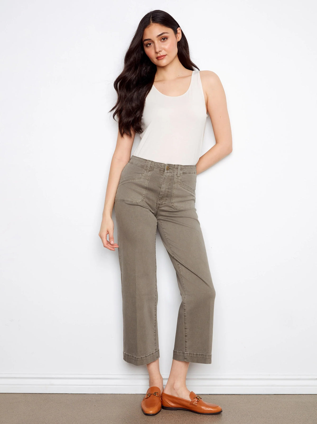 Charlie B Wide-Leg Cropped Pants - Style C5660R-618A