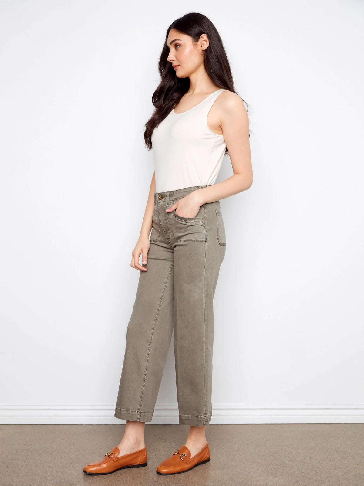 Charlie B Wide-Leg Cropped Pants - Style C5660R-618A