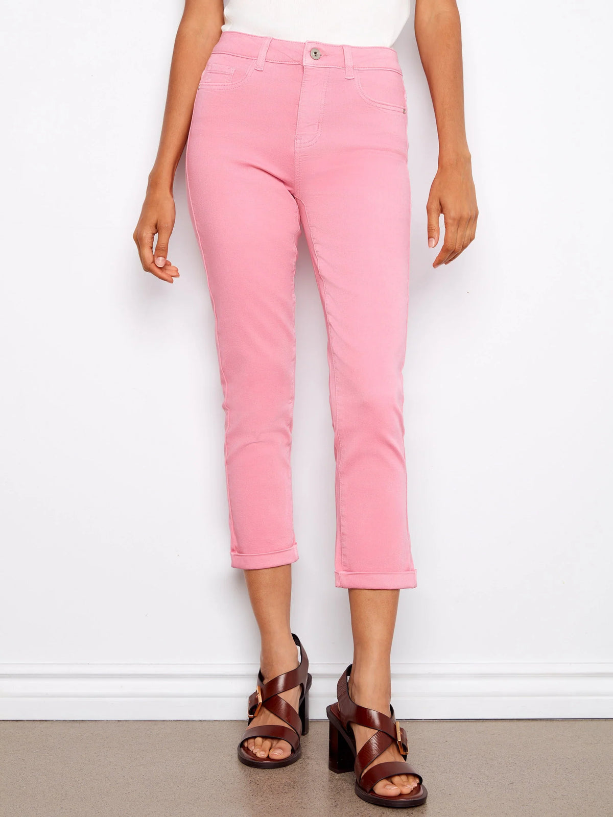 Charlie B Slim-Leg Cropped Pants - Style C5770-626C