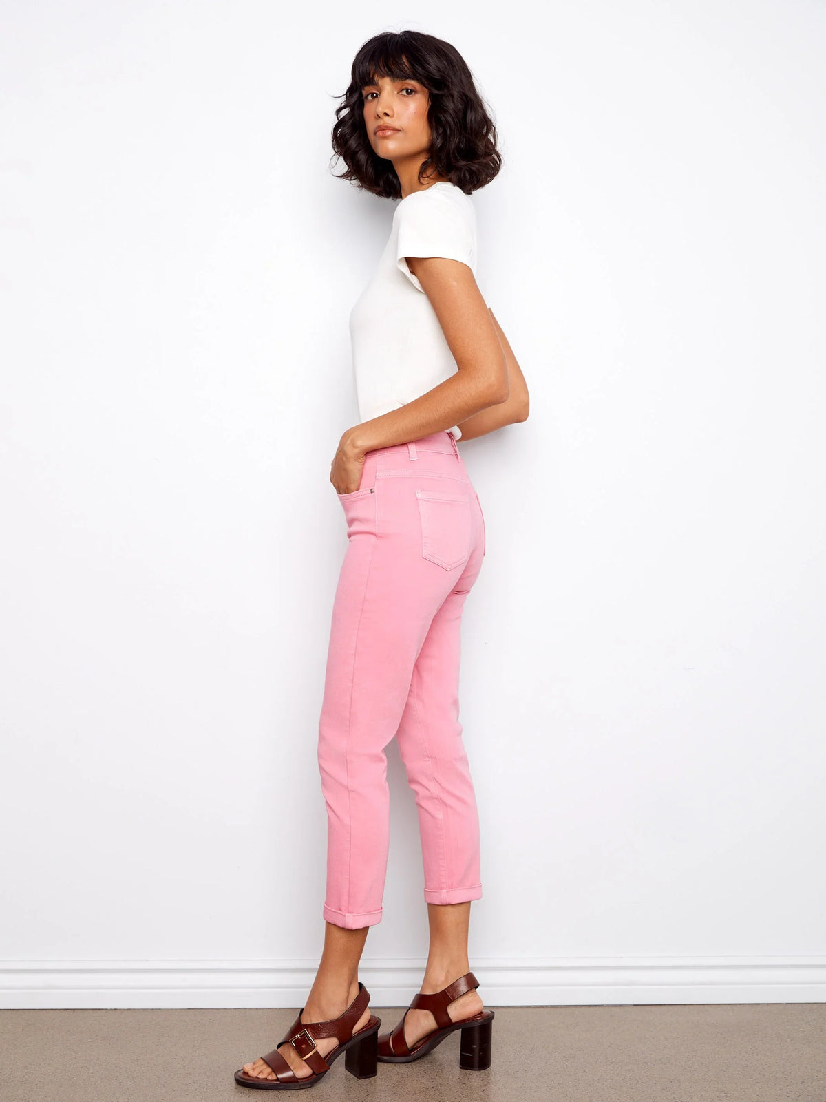 Charlie B Slim-Leg Cropped Pants - Style C5770-626C