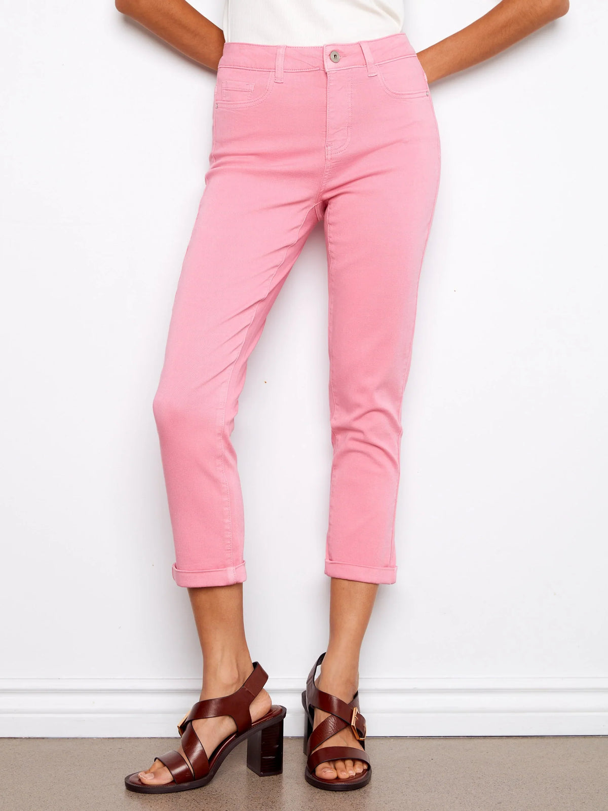 Charlie B Slim-Leg Cropped Pants - Style C5770-626C