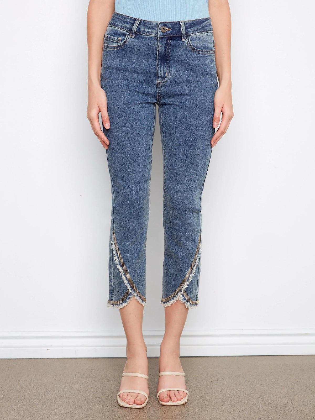 Charlie B Slim-Leg Cropped Pants - Style C5777-431A