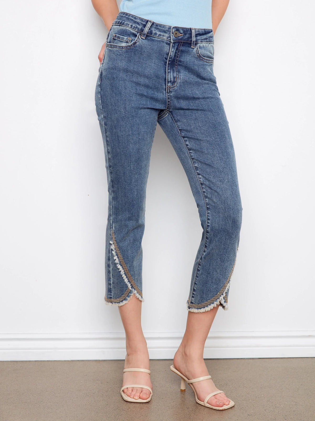 Charlie B Slim-Leg Cropped Pants - Style C5777-431A