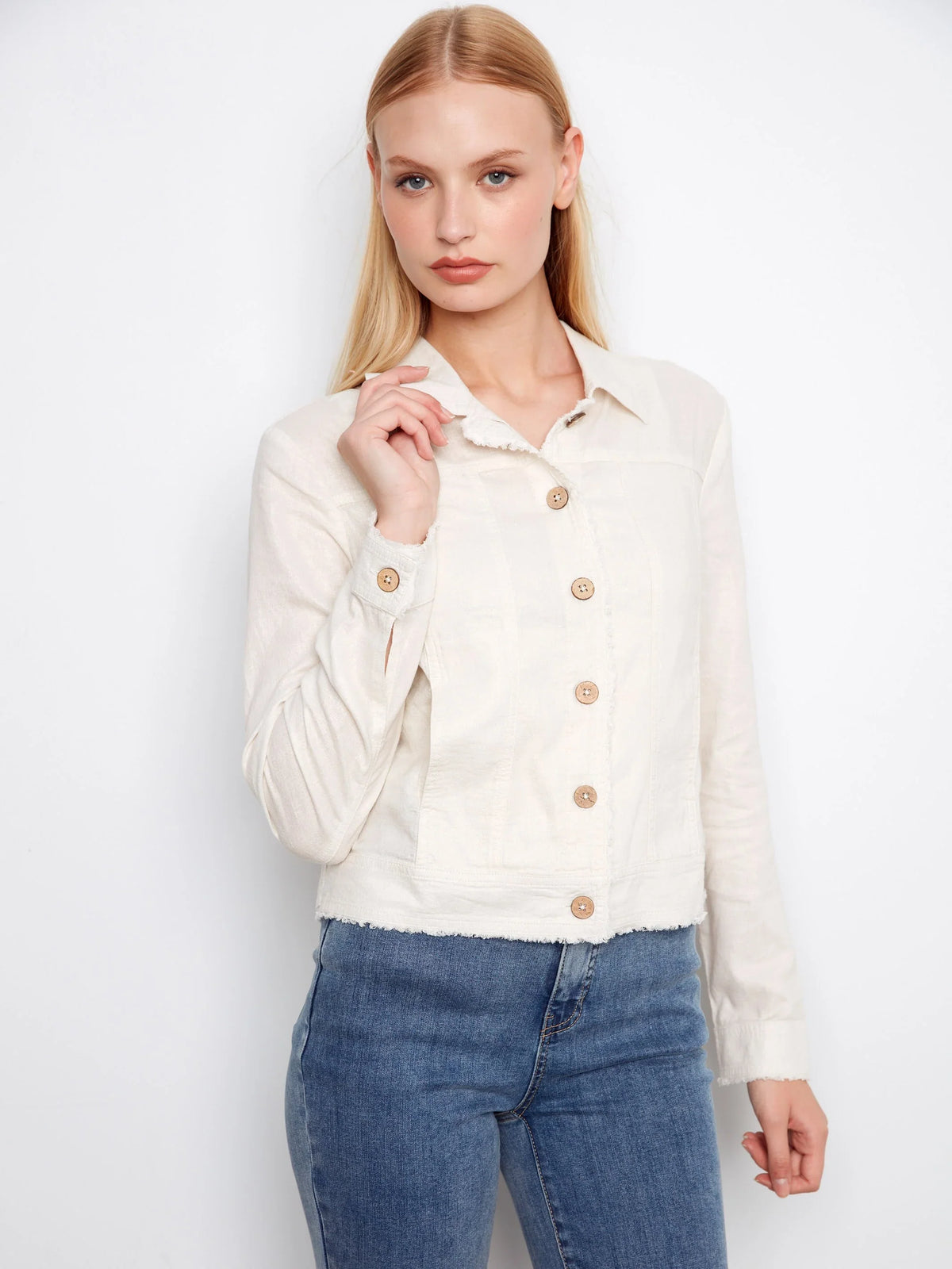 Charlie B Foiled Linen Blend Jacket - Style C6199YY-275C