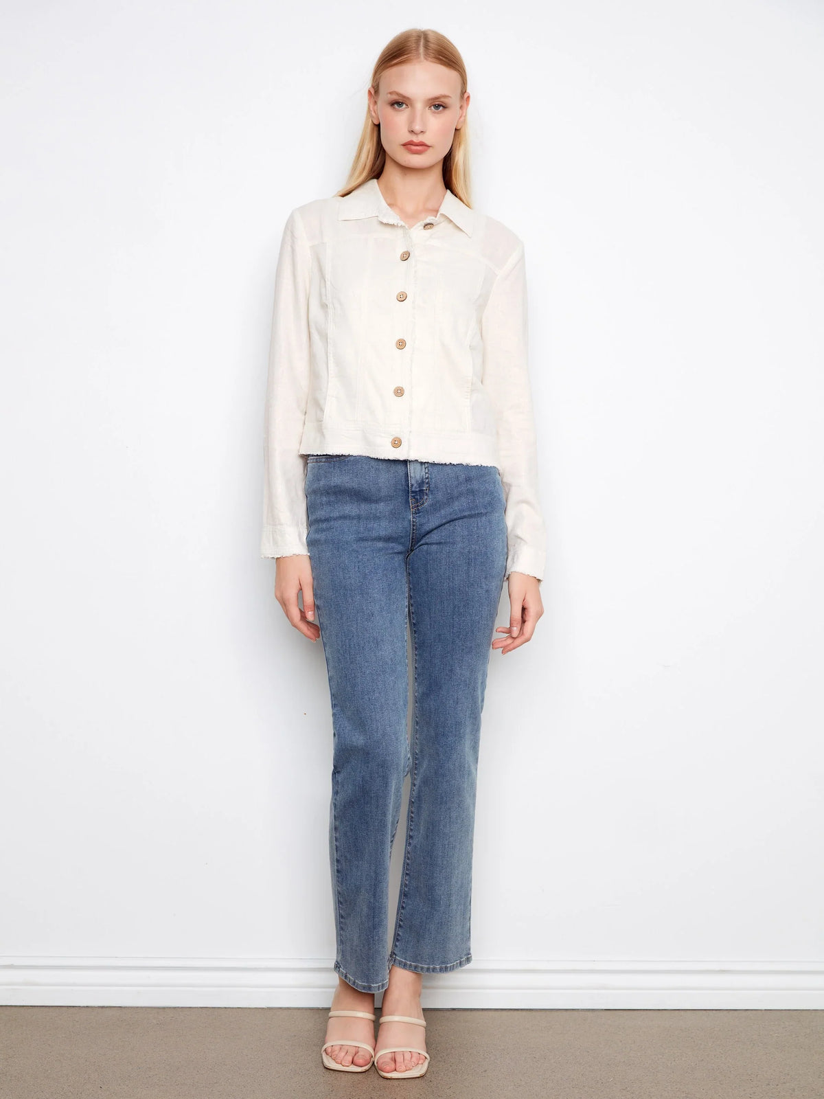 Charlie B Foiled Linen Blend Jacket - Style C6199YY-275C