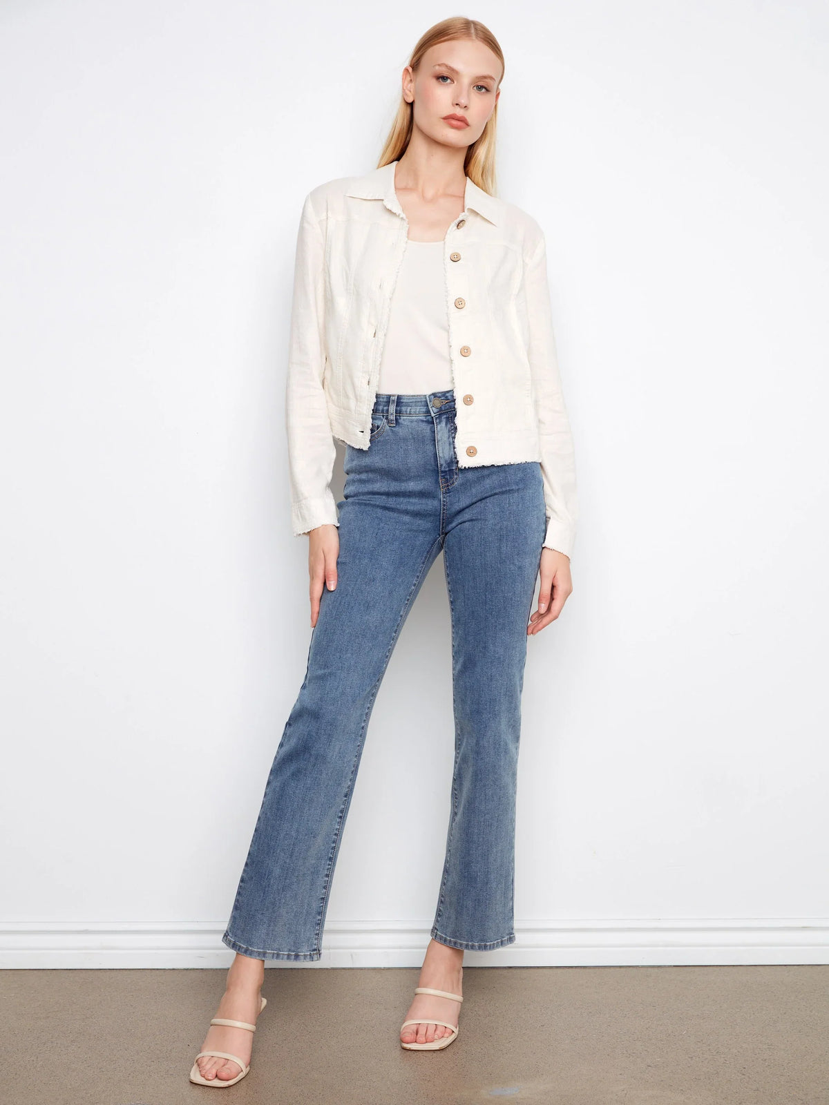Charlie B Foiled Linen Blend Jacket - Style C6199YY-275C