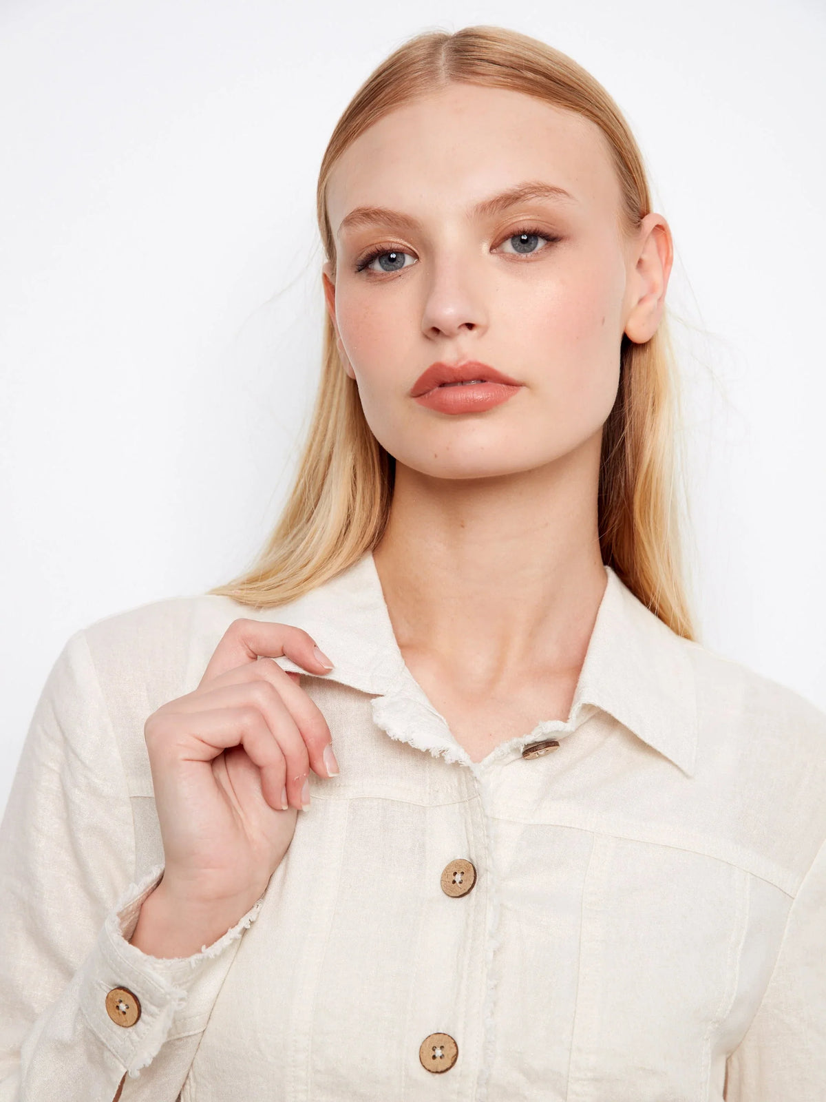 Charlie B Foiled Linen Blend Jacket - Style C6199YY-275C
