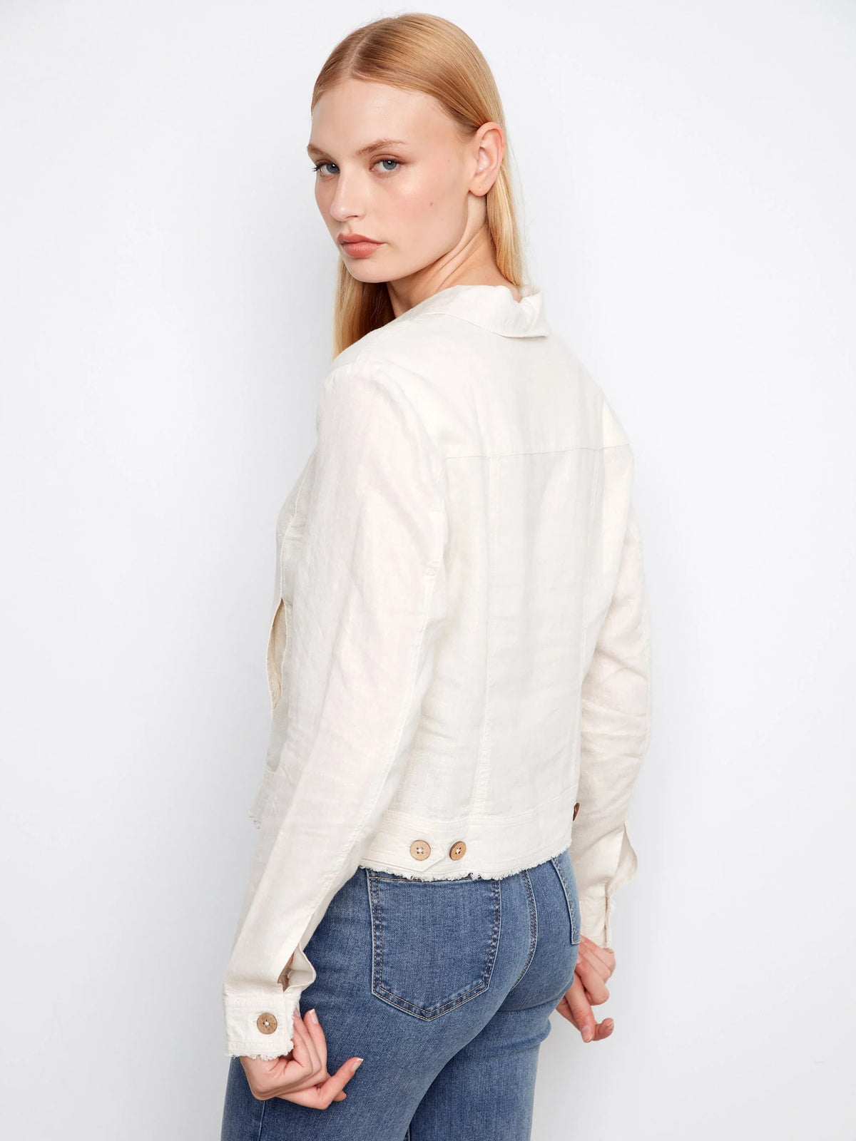 Charlie B Foiled Linen Blend Jacket - Style C6199YY-275C