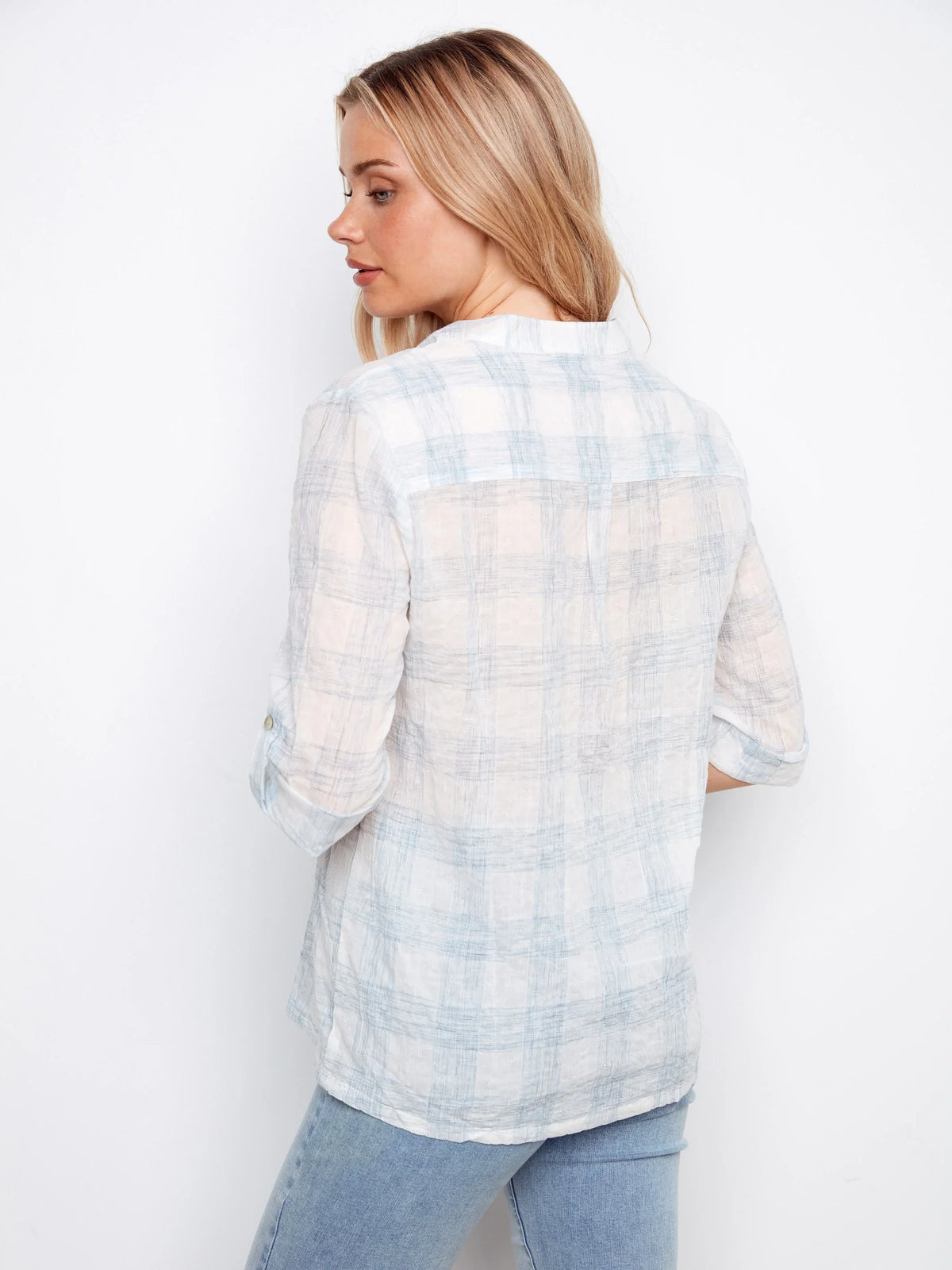 Charlie B Voile Yarn-Dye Blouse - Style C4188AR-575C