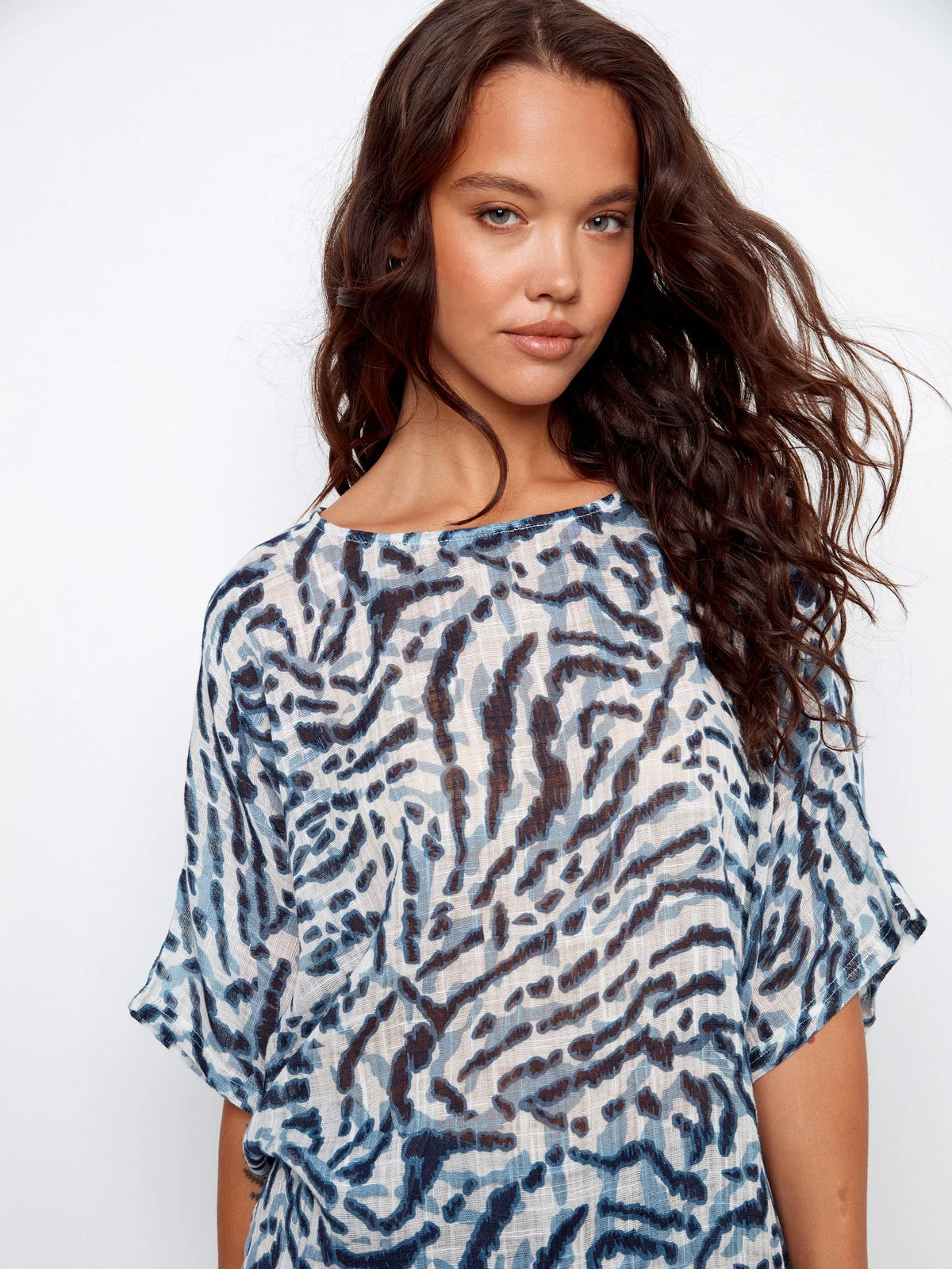Charlie B Printed Dolman Blouse - Style C4296AA-274C