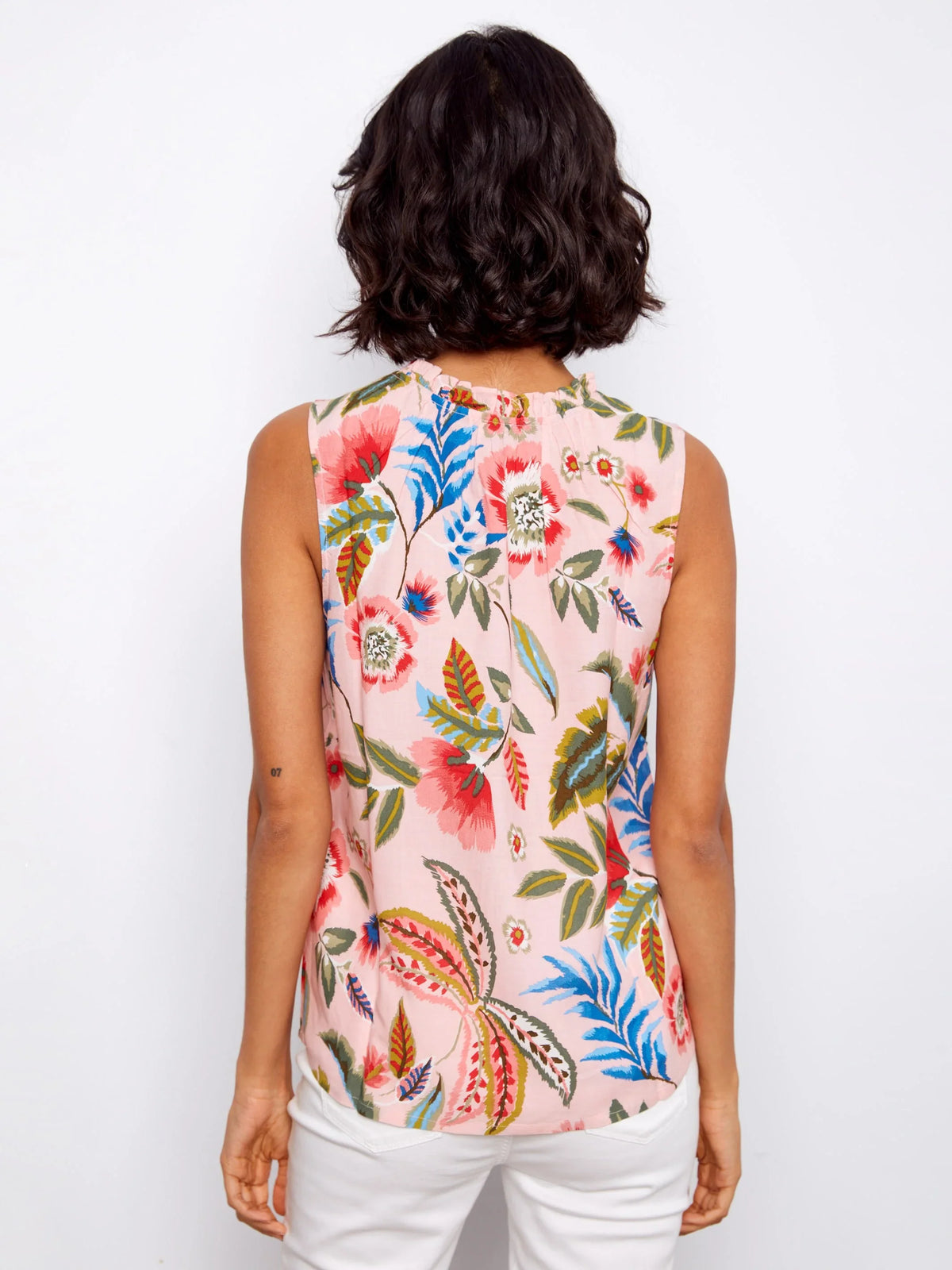 Charlie B Printed Sleeveless Top - Style C4529RR-510B