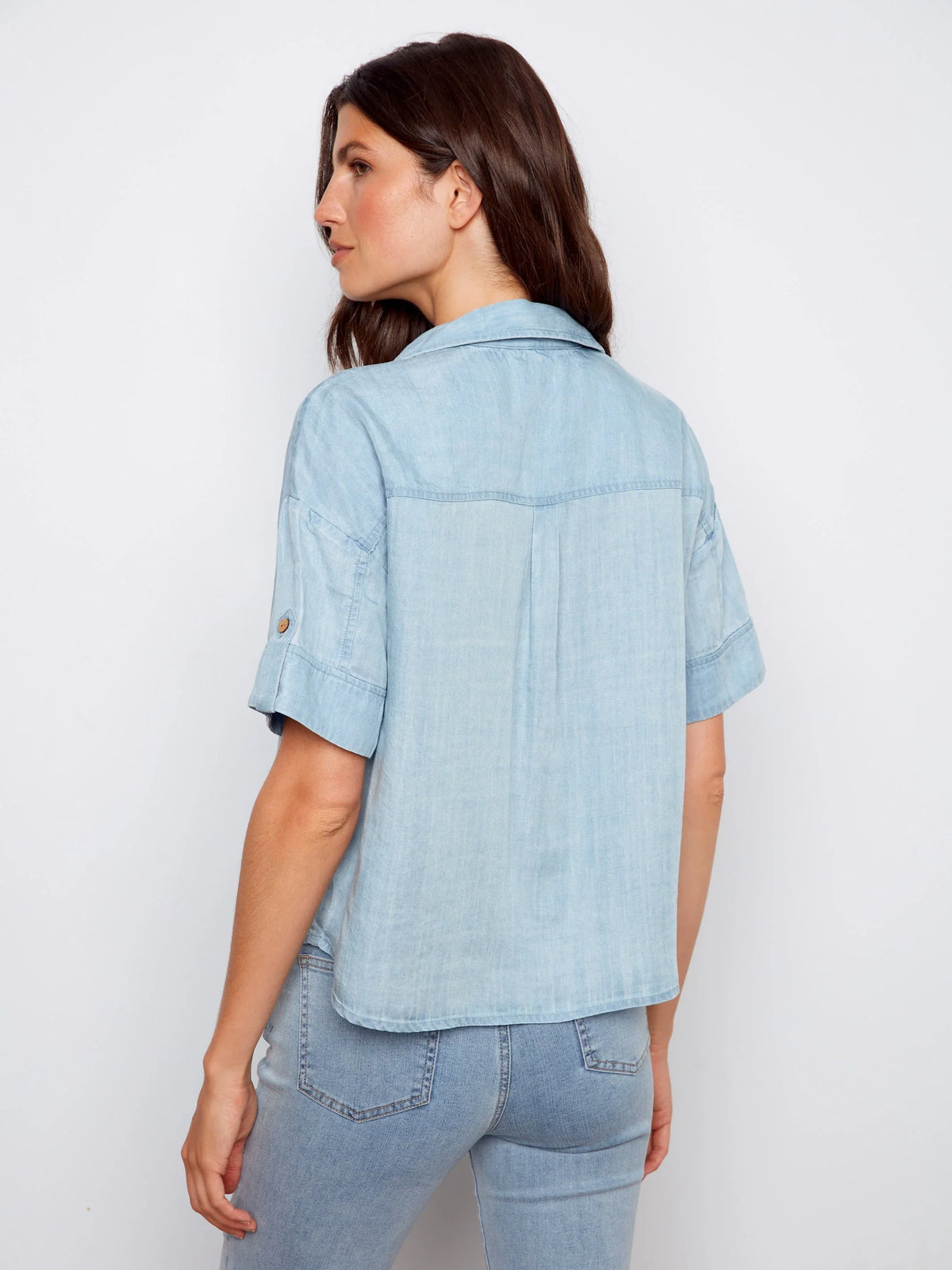 Charlie B Light Blue Relaxed Top - Style C4688-578C